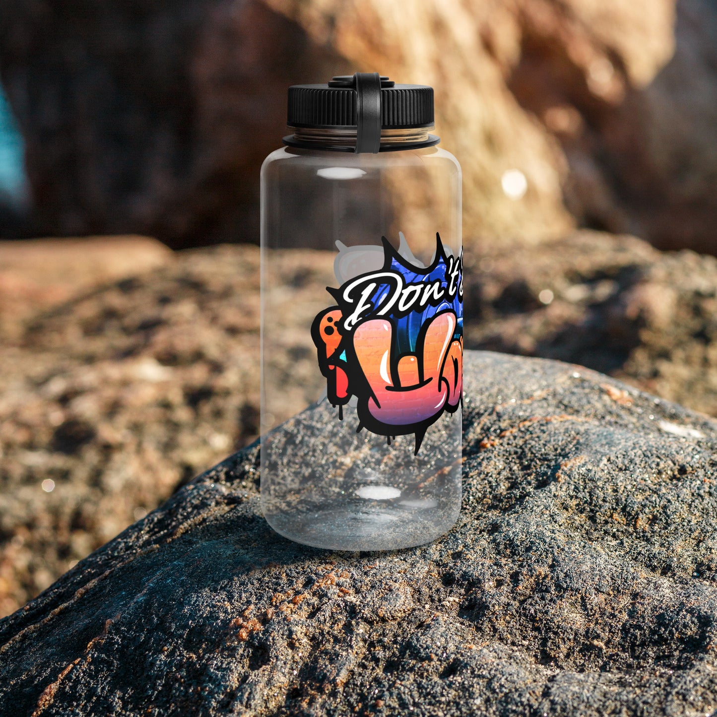 Don't Be Your Worst Graffiti Wide mouth plastic water bottle