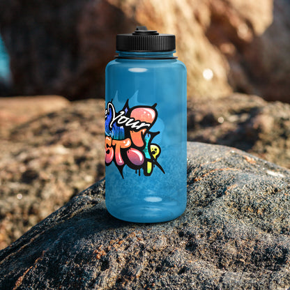 Don't Be Your Worst Graffiti Wide mouth plastic water bottle