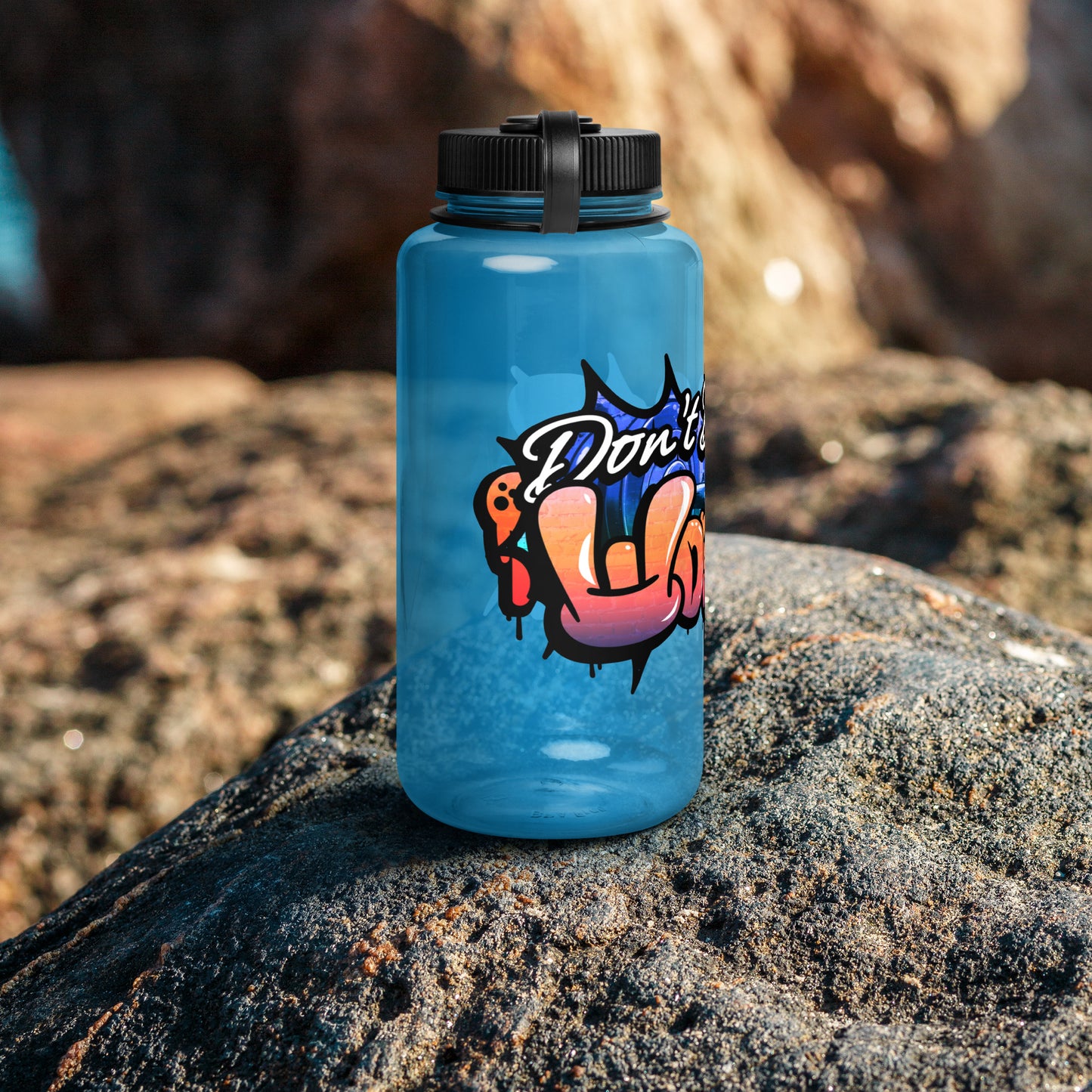 Don't Be Your Worst Graffiti Wide mouth plastic water bottle