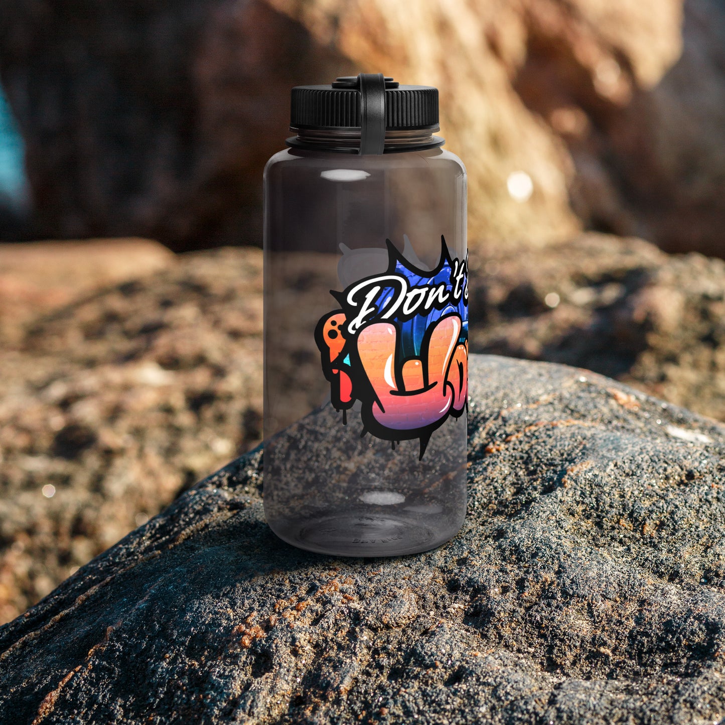 Don't Be Your Worst Graffiti Wide mouth plastic water bottle