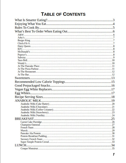 smarter eating handbook contents